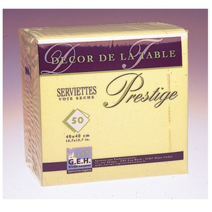 SERV 40X40 JAUNE LISERE X50