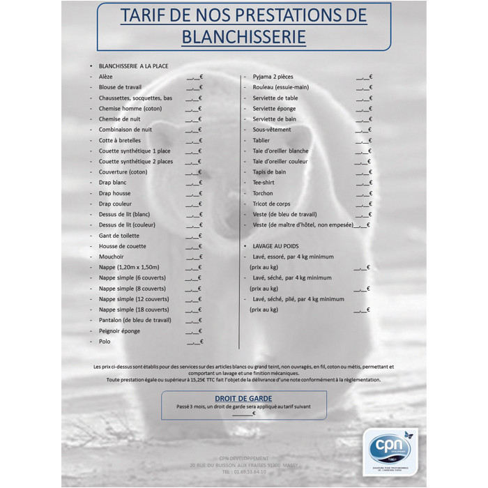 TARIF BIE 32x45 OBLIGATOIRE
